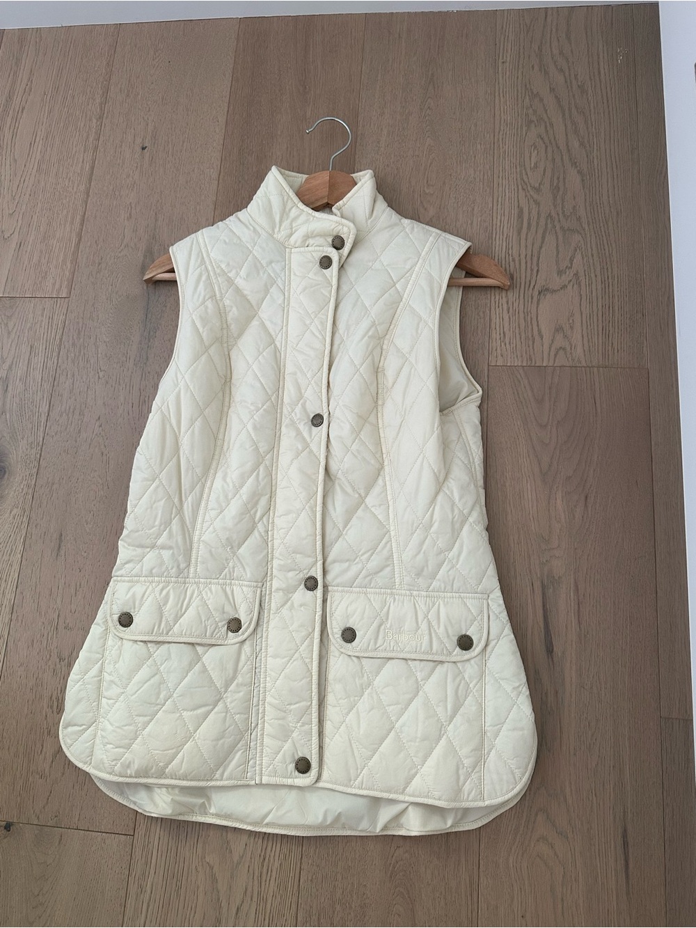 Barbour Cream Quilted Sleeveless Vest